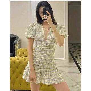 Váy đầm mini dáng đuôi cá xoè phối nhún