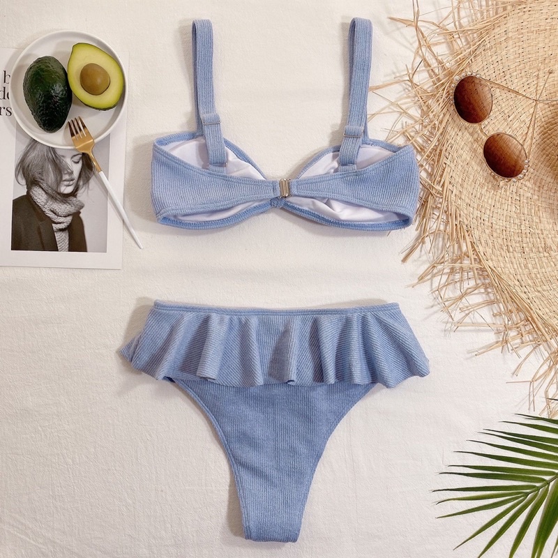 bikini,đồ bơi, áo tắm xanh pastel (có ảnh thật)