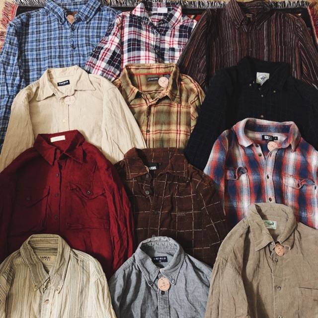 Sơ mi nhung tăm + Flannel