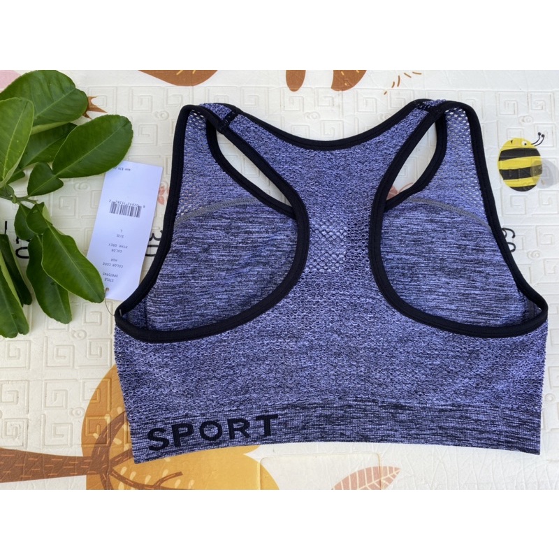 Áo tập Sport Bra DKNY black grey chính hãng