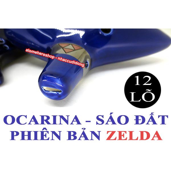 Sáo đất Ocarina 12 lỗ phiên bản Zelda Xanh Dương nguyên mẫu trong game