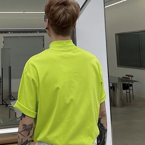 Áo Thun Nam Cổ Cao Tay Ngắn Màu Trơn Đơn Giản Thời Trang Hàn Quốc Cho Nam Và Nữ Simple Unisex Áo Thun Nam Có Cổ Bigsize Top Form Rộng Ifashion Couple Áo Thun
