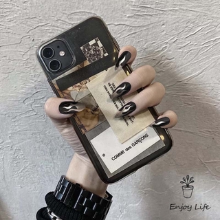 Bộ 24 móng tay giả họa tiết ngọn lửa xinh xắn