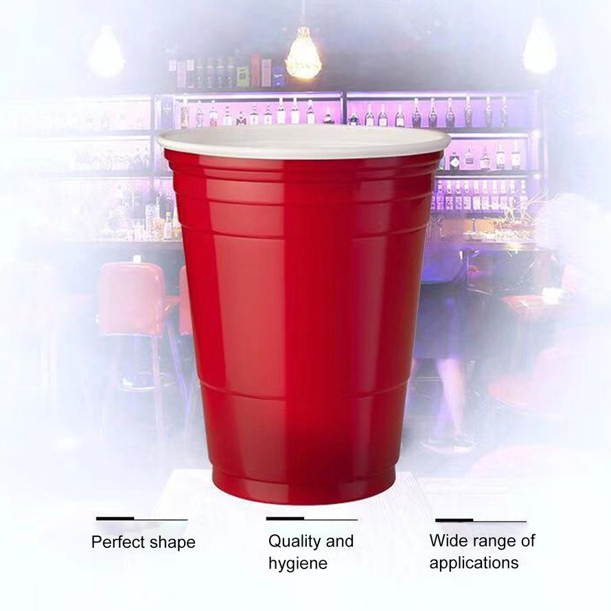 10 cái 450Ml Màu đỏ Cốc nhựa dùng một lần Tiệc Cup Bar Nguồn cung cấp nhà hàng