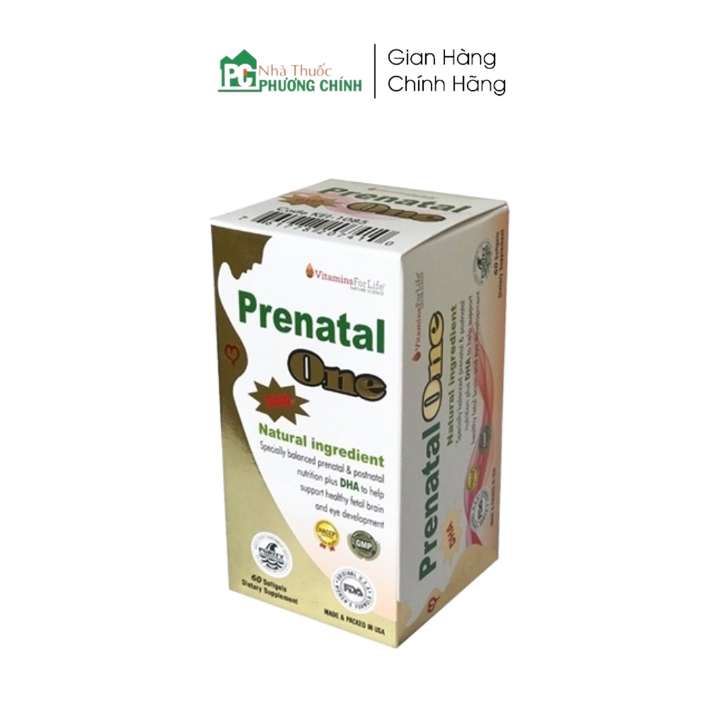 Vitamin Tổng Hợp Cho Bà Bầu Prenatal One Vitamins For Life Cung Cấp DHA, Vitamin Và Khoáng Chất Thiết Yếu Hộp 60 viên