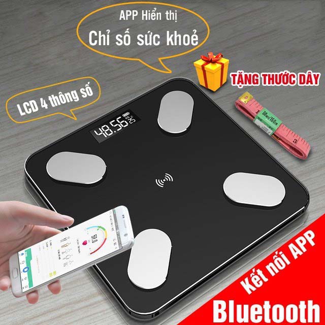 CÂN ĐIỆN TỬ SỨC KHỎE BLUETOOTH-  Cân Điện Tử Thông Minh Kết Nối Bluetooth Đo Chỉ Số,lượng mỡ  Cơ Thể  Dùng Sạc USB VT268