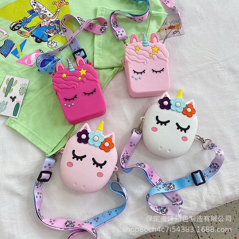 Túi đeo chéo silicon Pony unicorn cho bé gái