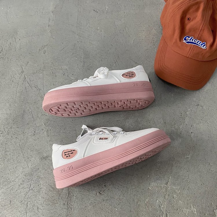 Giày Sneaker Màu Trơn Phối Dây Cột Cho Nữ | BigBuy360 - bigbuy360.vn