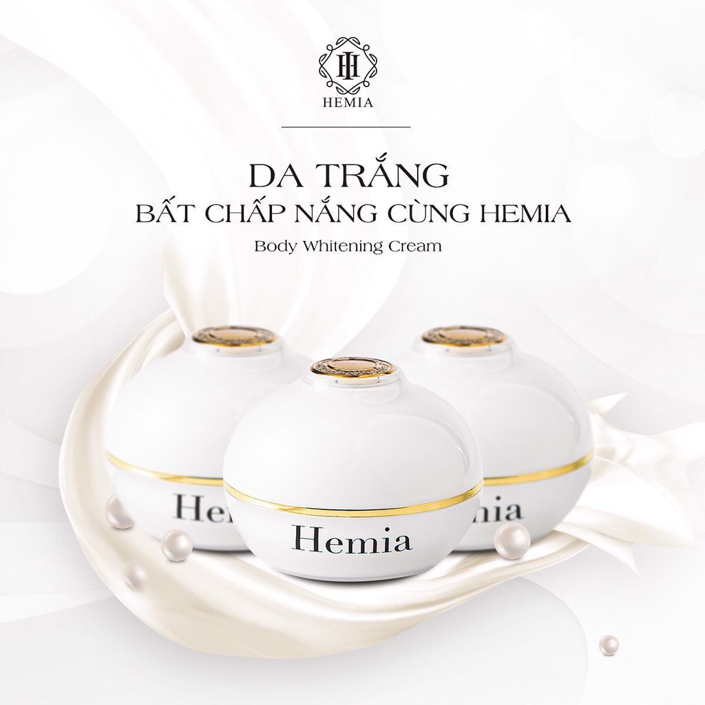 Kem body dưỡng thể dưỡng trắng da toàn thân Hemia thạch tuyết cao cấp hộp 150gr