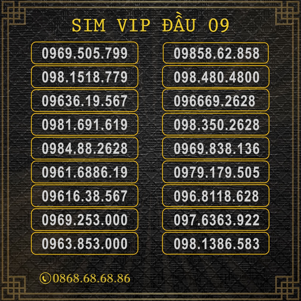 Sim Số Đẹp Sim Vip Đầu 09, Sim Viettel Trả Trước, Hỗ Trợ Đăng Ký Chính Chủ Khi Nhận Sim