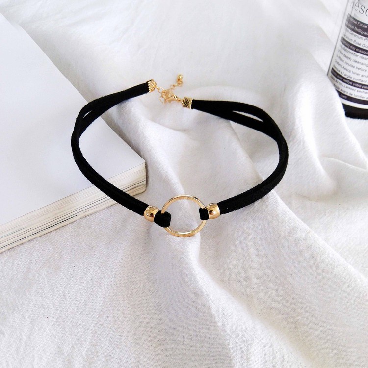 Set 2 vòng cổ dây chuyền choker nữ vải nỉ ngôi sao vòng tròn phong cách hàn quốc cá tính