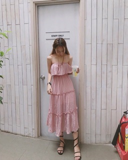 Đầm maxi ống tầng