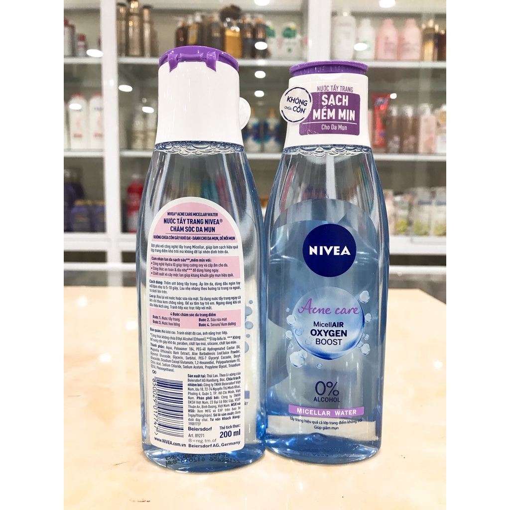 (200ML)NƯỚC TẨY TRANG NIVEA SÁNG DA SẠCH SÂU MỀM MỊN CHÍNH HÃNG CÔNG TY