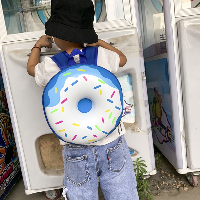 IU Fashion Children Toddler Girl Boy Preschool Backpacks Colorful Donut Pattern Kids School Travel Lunch Bags