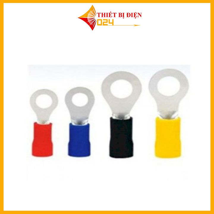 [100cái] Đầu cos dây điện tròn bọc nhựa RV 1.25-3, đầu cốt bấm dây điện 0.5mm 1.5mm, cosse (cót) đồng đấu nối điện