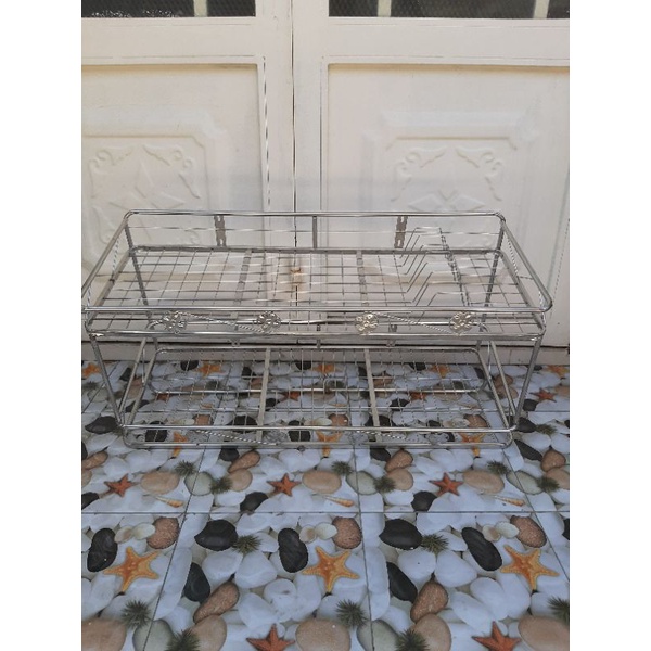 Kệ chén inox 2 tầng 201