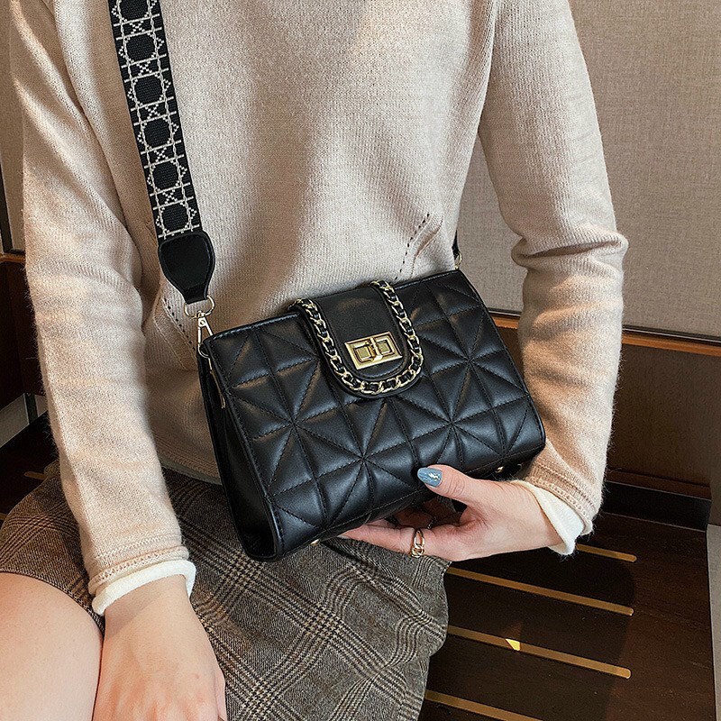 Túi xách đeo chéo nữ đeo vai 2 khóa nhiều ngăn da mềm dây bản to trẻ trung thời trang rẻ đẹp TIMISTOREHN TN060