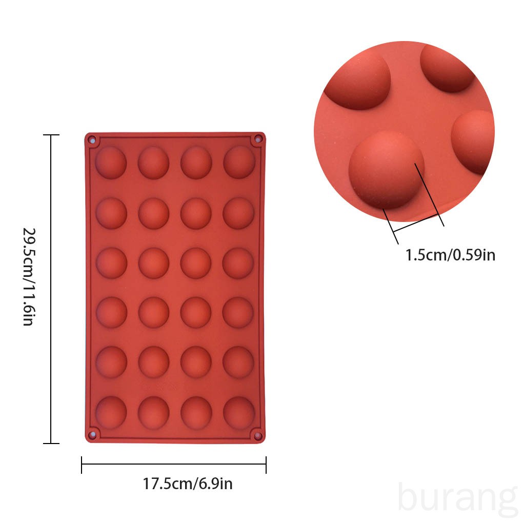 Khuôn silicone tạo hình bán cầu làm đá cục/bánh kẹo chocolate