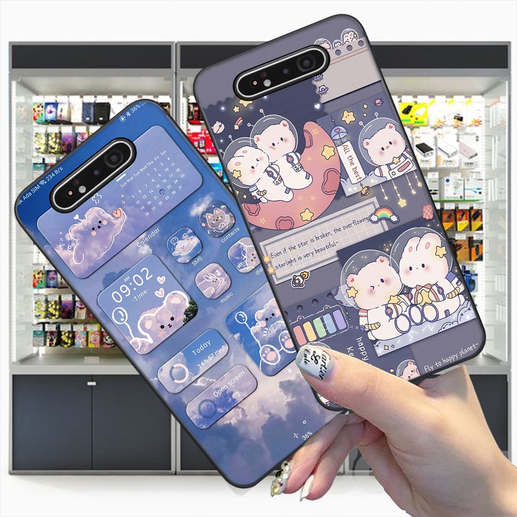 Ốp Samsung A80 / A90 bộ hình gấu , thỏ hồng cute dễ thương giá rẻ siêu bền