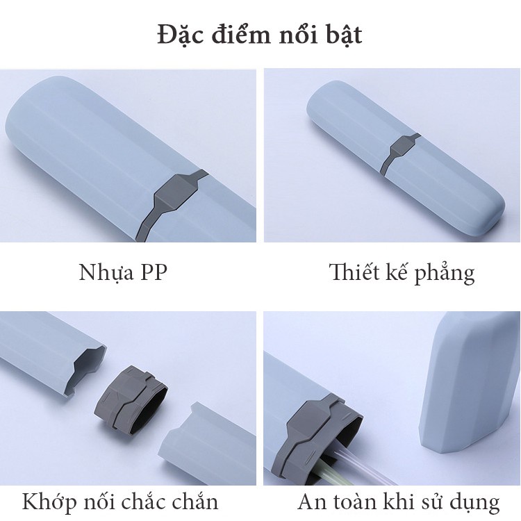 Hộp đựng bàn chải đánh răng lục giác bằng nhựa an toàn tiện dụng, màu sắc trẻ trung, năng động