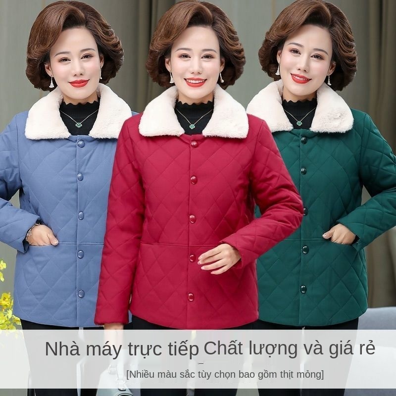 Mẹ mùa đông cùng với nhung quần áo phụ nữ trung niên và cao tuổi khoác đệm nhỏ nhẹ mới cho người già