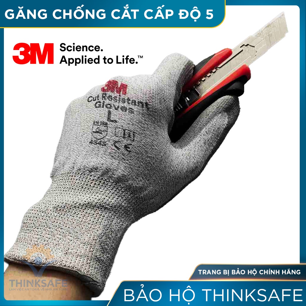 Găng tay lao động chống cắt cấp độ 5, Bao tay 3M Thinksafe, chuyên dùng chống cắt tôn kính, chống dầu, linh hoạt - LV5