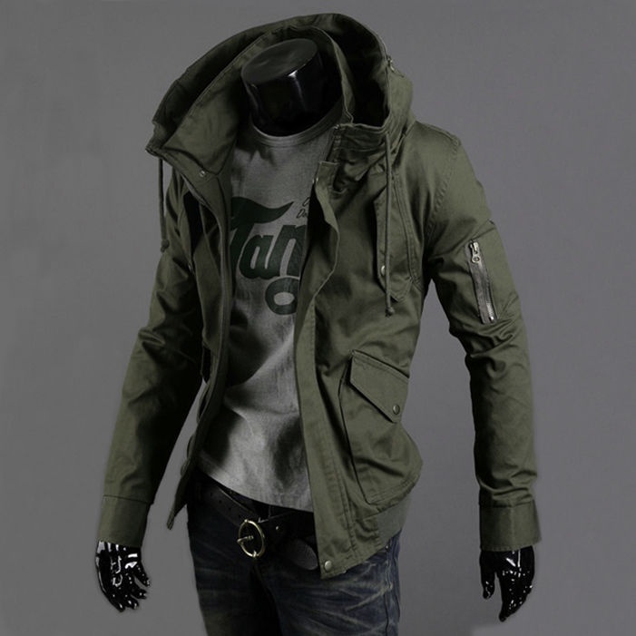 Áo Khoác Hoodie Chống Gió/Chống Thấm Nước Chất Lượng Cao Phong Cách Quân Đội Thời Trang Cho Nam