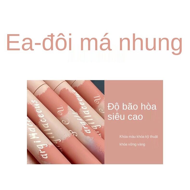 【vibely】Zhizhi stick lip mud matte velvet matte lip glaze không dễ phai, chống dính cốc, màu đỏ thuần phong cách hot, giao hàng trong ngày | BigBuy360 - bigbuy360.vn