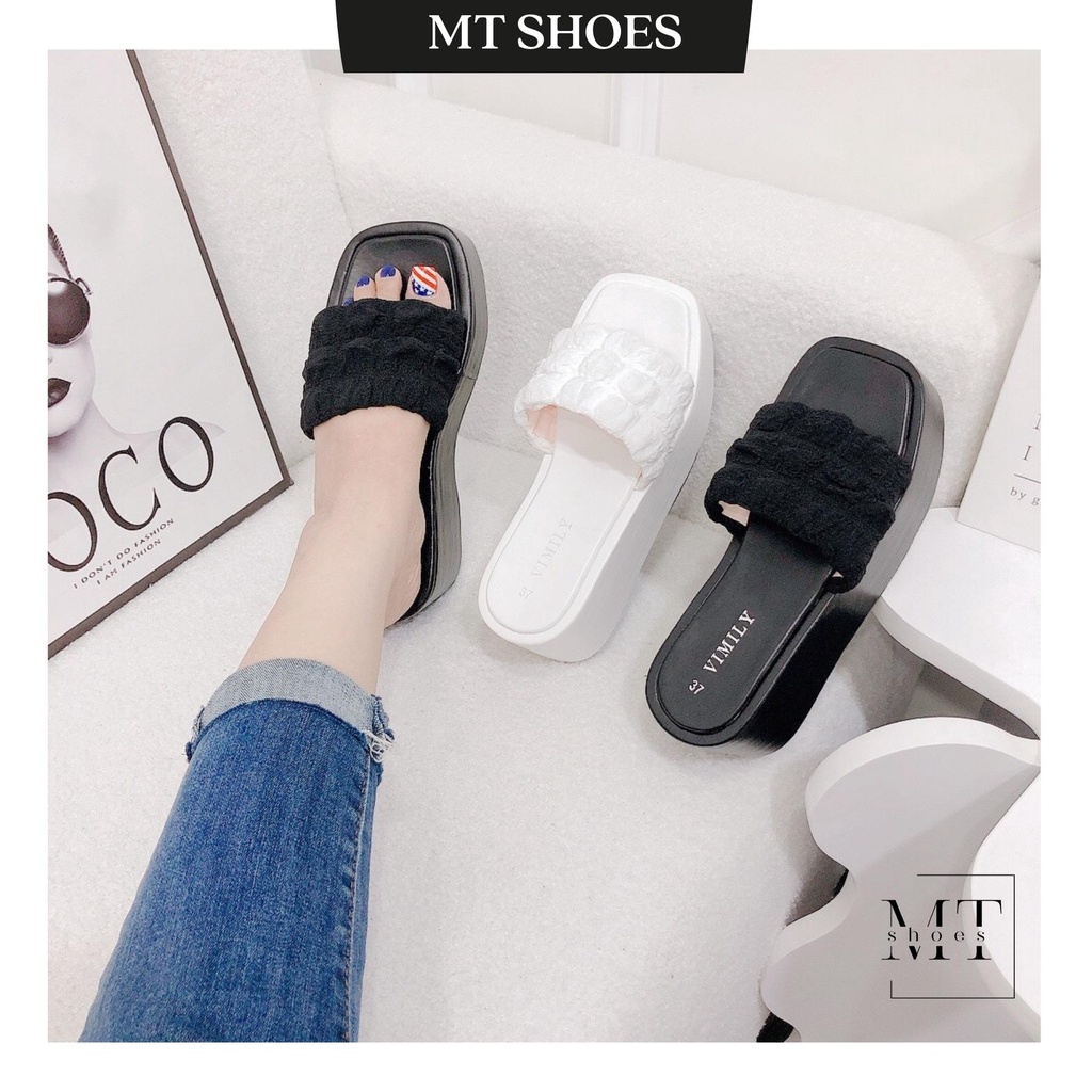 Dép đế bằng 7P quai ngang bản nhúm siêu Hot chất da cao cấp form chuẩn đẹp cực dễ mang - Dép nữ quai ngang đế xuồngbằng