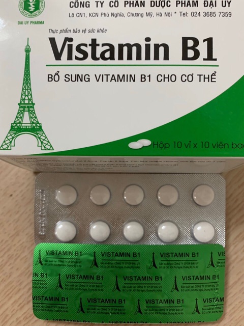 Vistamin B1 vỉ hộp 100 viên - Bổ sung vitamin B1 cho cơ thể