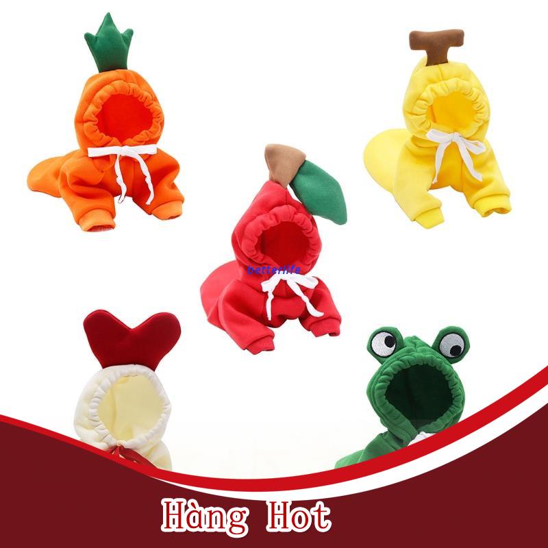 Áo khoác có mũ trùm bằng vải lông ấm áp dễ thương cho chó cưng