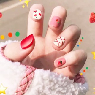 KOLIN set 24 móng tay giả gửi một keo dáng yêu nail giả móng tay giả kiểu pháp 1365