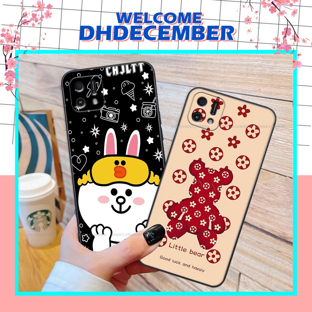 Ốp lưng Oppo A16K in hình gấu K@ws, gấu nâu, dor@emon RẺ- ĐẸP- BỀN