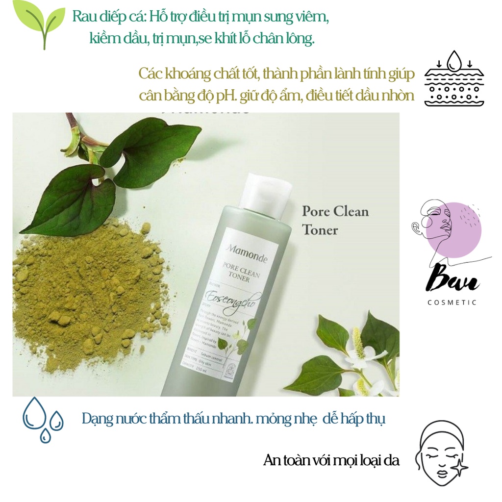 Nước hoa hồng cân bằng da ngừa mụn sạch dầu nhờn Mamonde Diếp cá 250ml | BigBuy360 - bigbuy360.vn