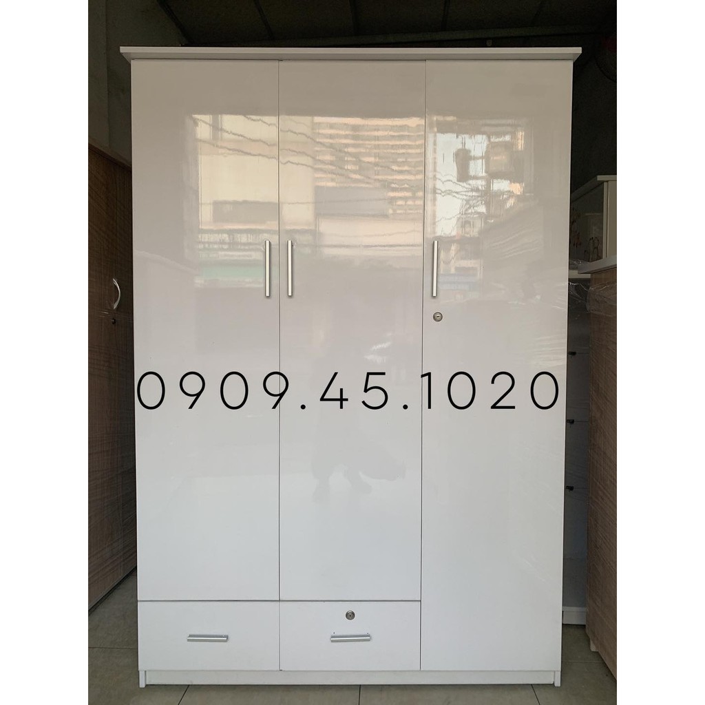 Chỉ Ship HCM - Tủ Nhựa Đài Loan 3 Cánh 2 Hộc Tủ, Ngang 1m25, Cao 1m8, Sâu 48cm