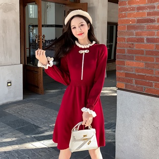Đầm len cổ cao ôm dáng thời trang thanh lịch cho nữ