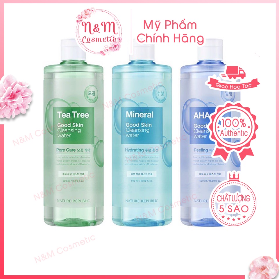 Nước Tẩy Trang Nature Republic Good Skin Tea Tree Ampoule Cleansing Water 500ml