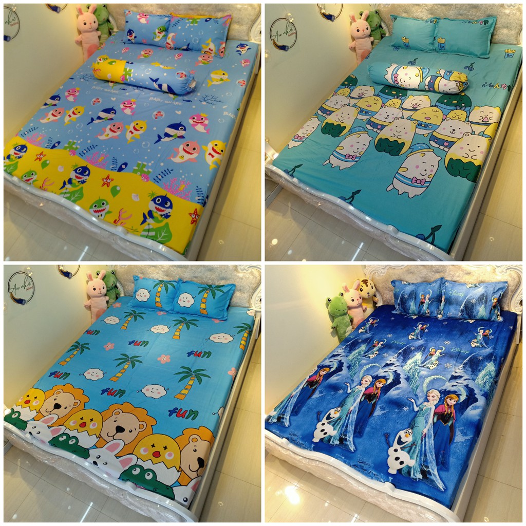 Bộ ga gối 💖m6/m8💖 ga trải giường cute + 2 vỏ gối nằm cute An Như Bedding | BigBuy360 - bigbuy360.vn