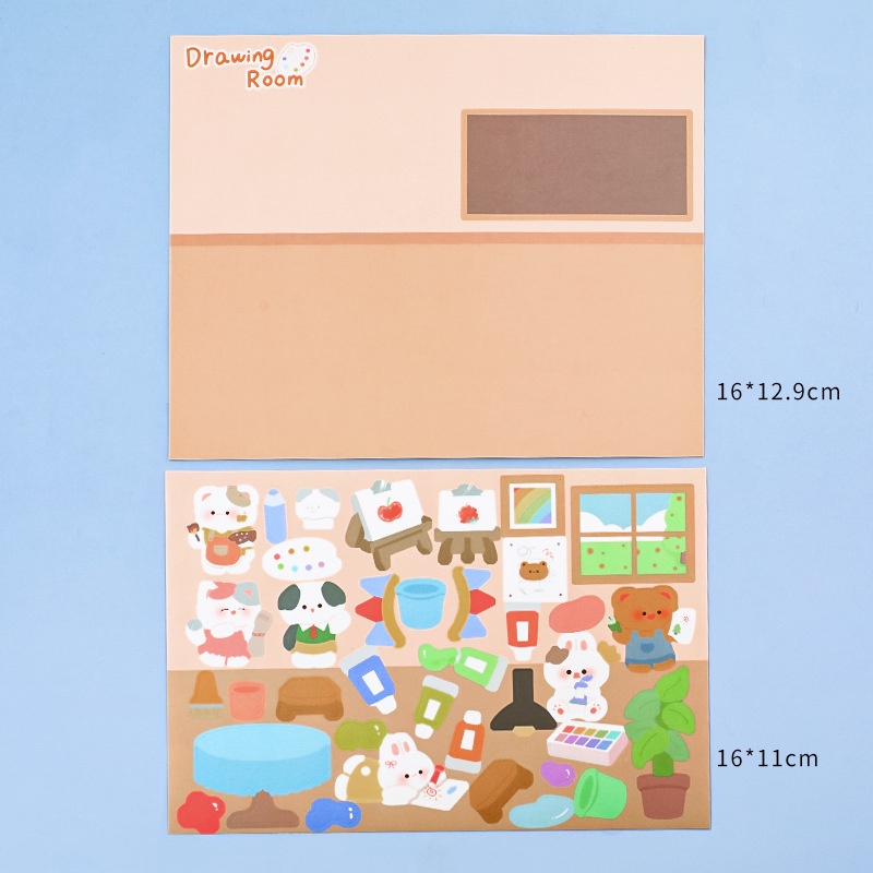 Miếng Dán Trang Trí Họa Tiết Hoạt Hình Goo Kiểu Hàn Quốc Dễ Thương DIY