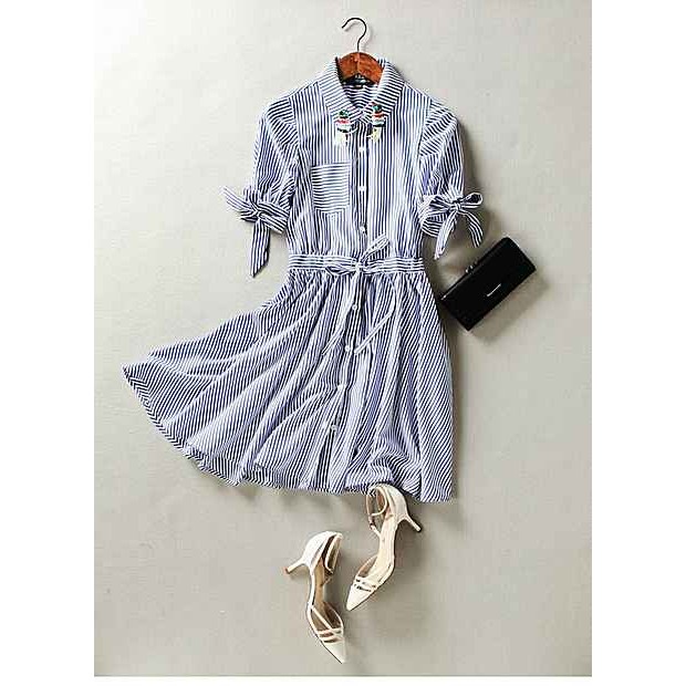 Váy kẻ sọc xuất Hàn  | BigBuy360 - bigbuy360.vn