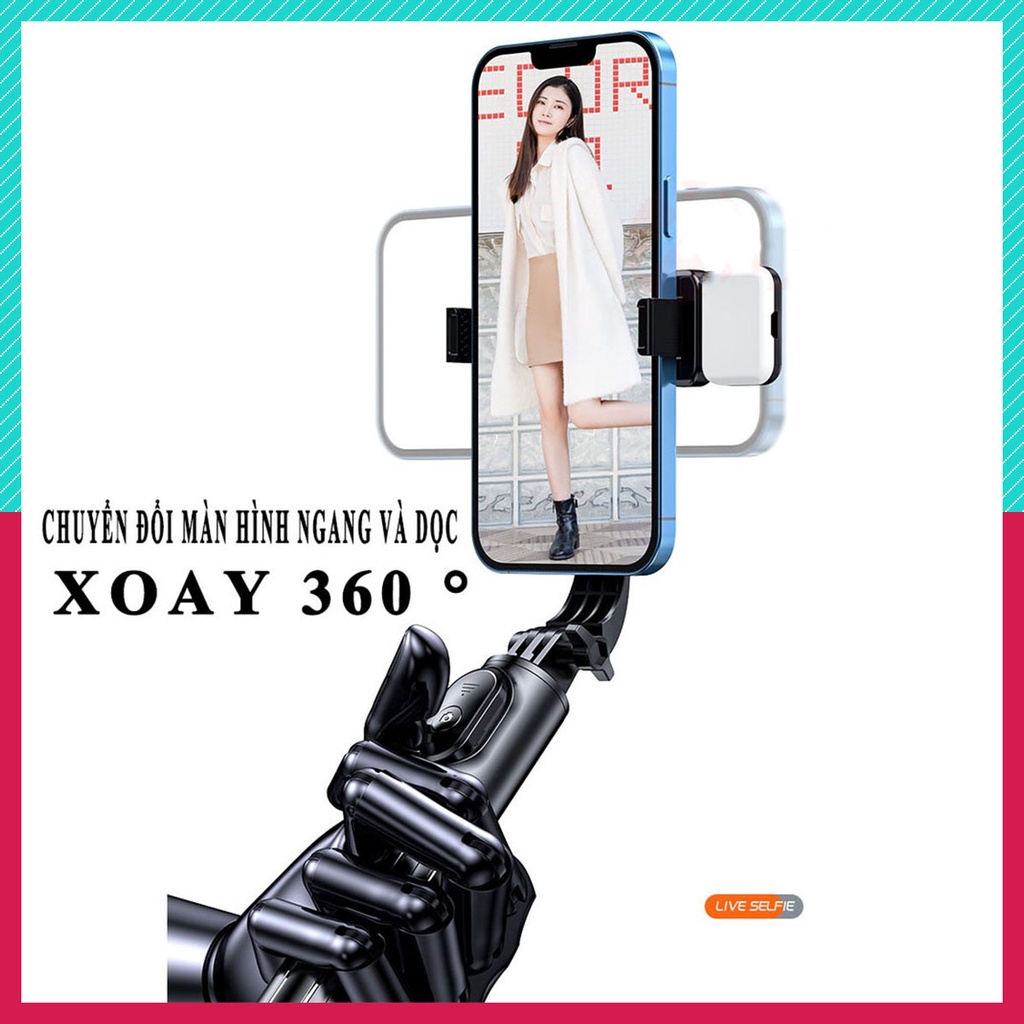 📸📷📸Gậy tự sướng k dây Bluetooth dùng cho các dòng điện thoại thông minh, có kèm đèn LED và điều khiển📸📷📸（XQY86）