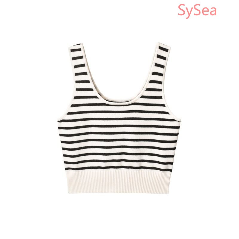 Áo Hai Dây Dệt Kim Kẻ Sọc Thời Trang Hàn Quốc Cho Nữ