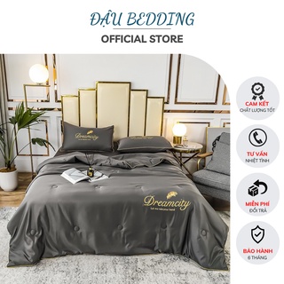 Bộ chăn ga gối lụa Dream city chăn trần hè cao cấp mát lạnh giá rẻ