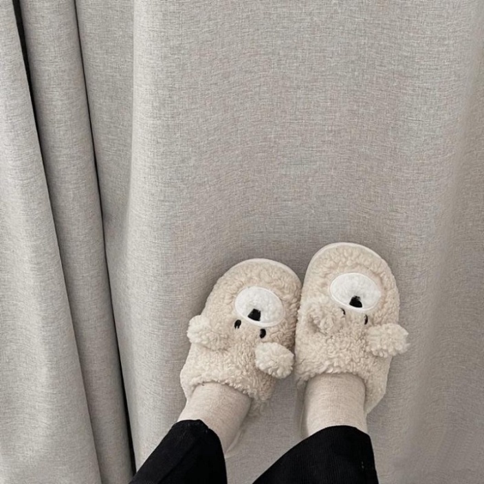 Dép bông mặt cừuFREESHIPDép đi trong nhà nam nữ mùa đông đế cao su chống trơn trượt