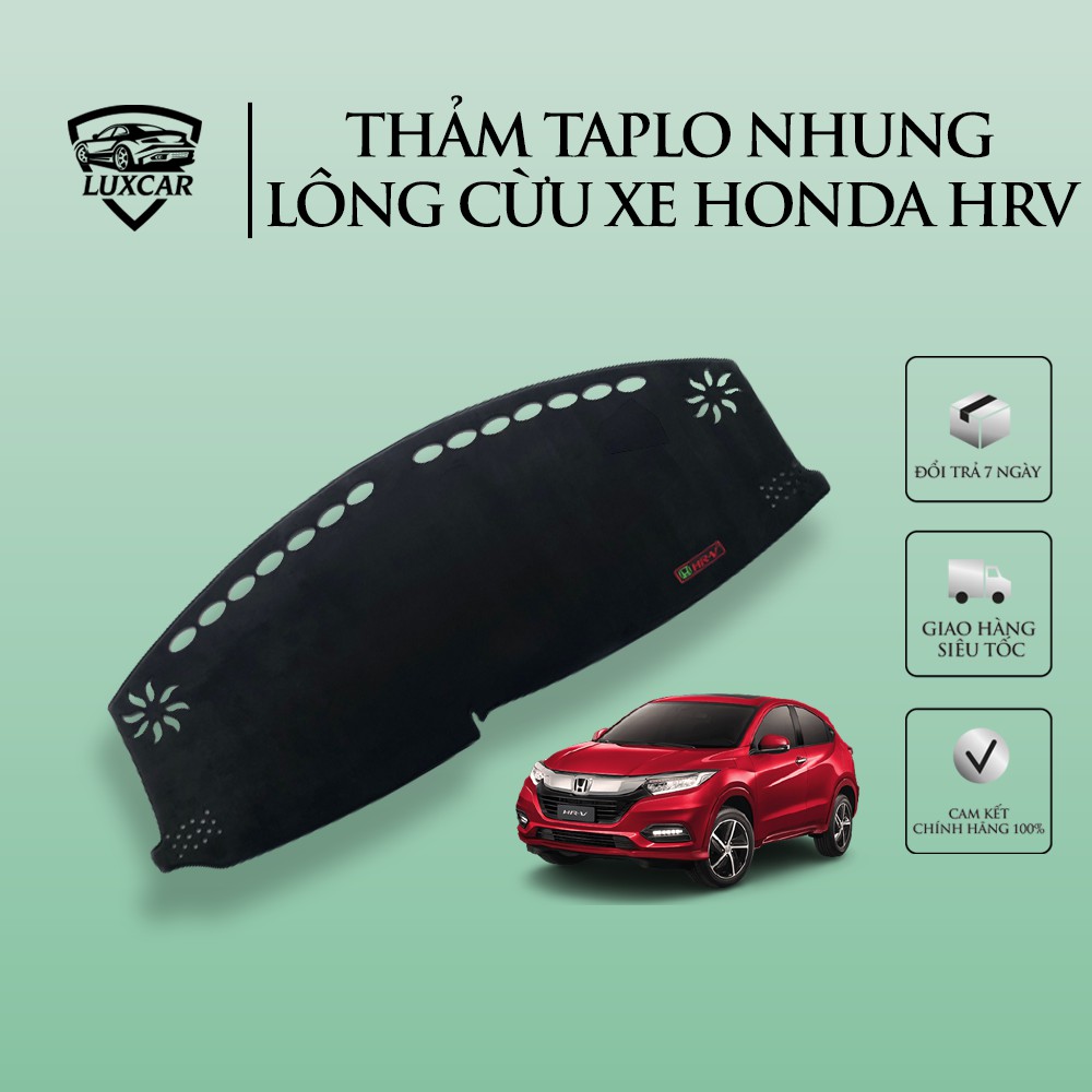 Thảm taplo nhung lông cừu LUXCAR xe HONDA HRV | Đế cao su cao cấp chống nóng,chống trượt