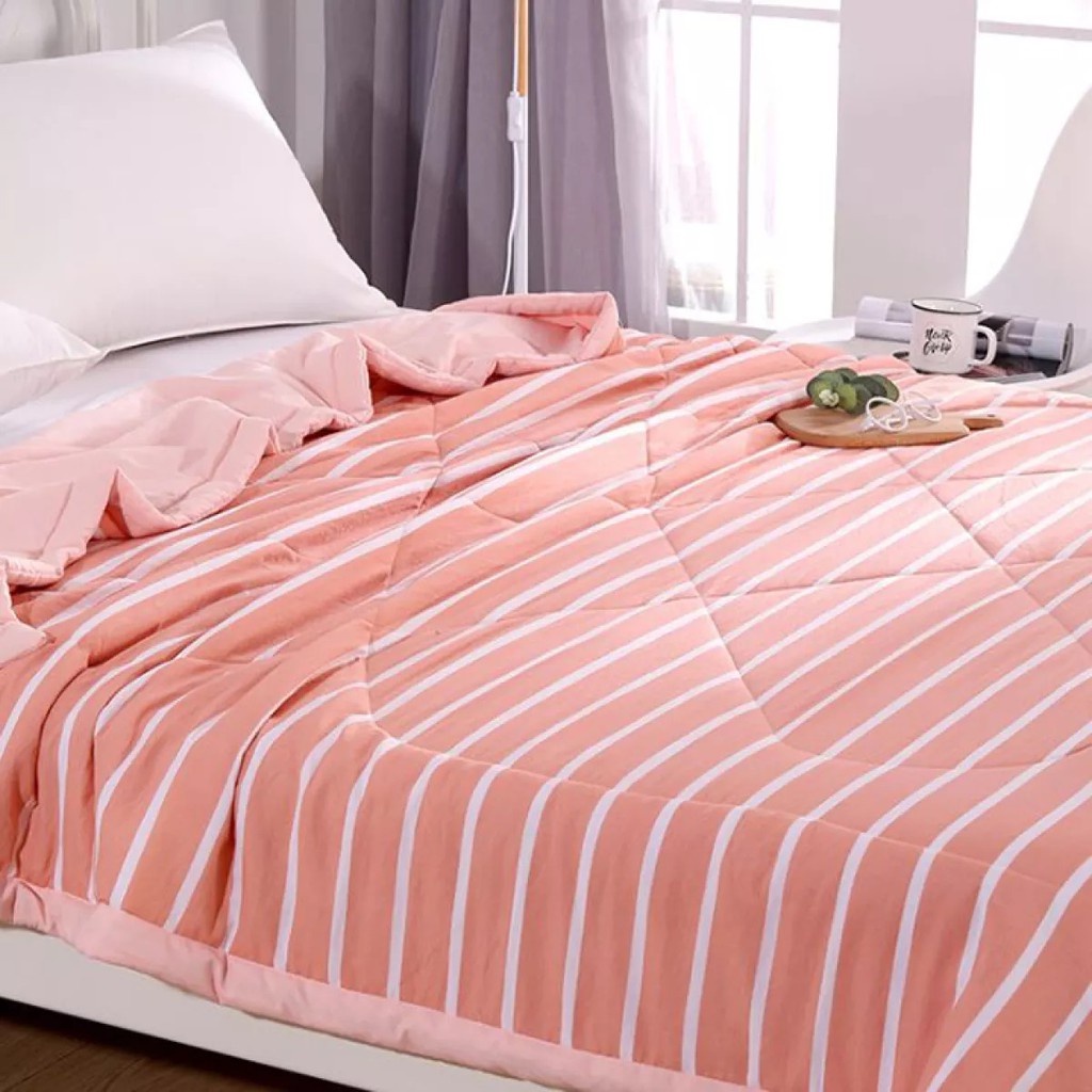 Chăn Hè Thu Cotton Kẻ Sọc Muji Hàng Xuất Nhật, Mềm Mịn Siêu Thấm Hút Mồ Hôi