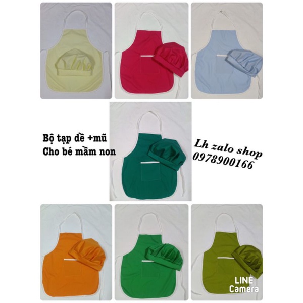 bộ tạp dề và mũ cho bé( MẪU SALE)