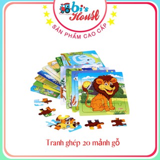 Tranh ghép 20 mảnh gỗ nhiều chủ đề giúp bé tư duy sáng tạo
