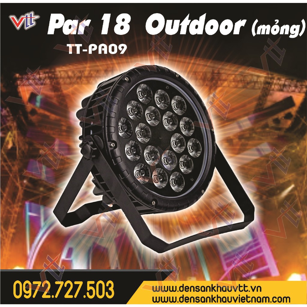 Đèn Led sân khấu 18 mắt ngoài trời chống nước ( Par Led 18*12w RGBW 4in1 outdoor)