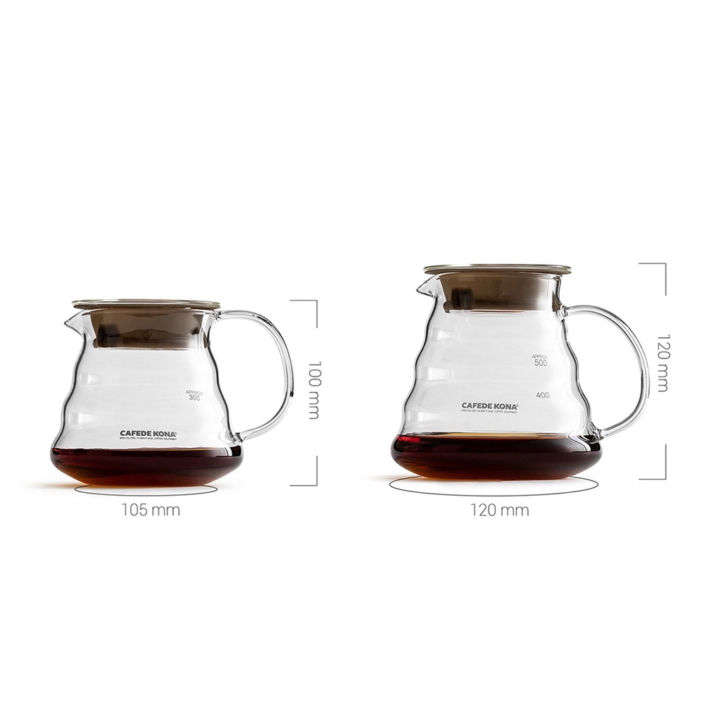 Bình thuỷ tinh đựng cà phê Cafede Kona 300ml &amp; 600ml